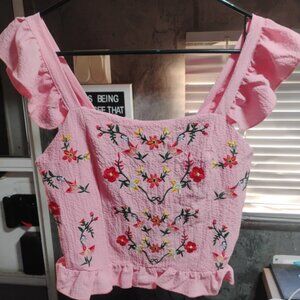 Pink Ruffle Top